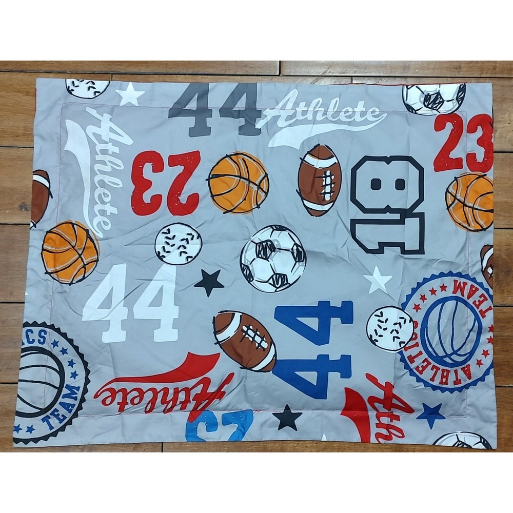 Sports Themed Pillow Sham Pillowcase 24x30 Inches Football Soccer Baseball A2